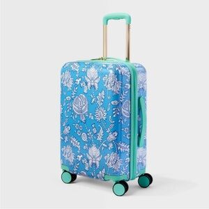 NWT Roller Rabbit x Target Blue Floral Vines Hardside Spinner Carry On Suitcase
